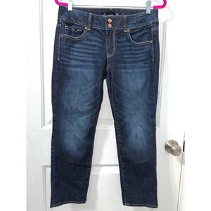 American Eagle Women's Dark Denim Artist Crop Jeans